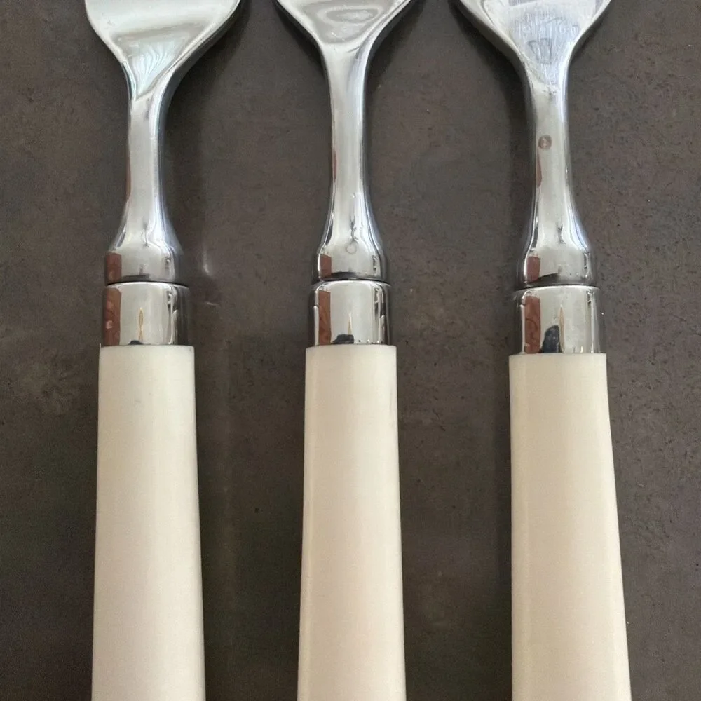 Set Of 3 Stanley Roberts Spectrum Ivory Stainless SALAD FORKS 6 3/4